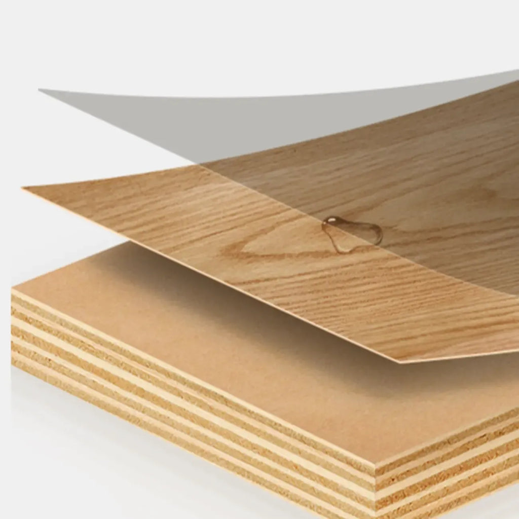 Table de chevet minimaliste en bois à 2 niveaux avec motif quadrillé pour chambre à coucher