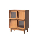 Bibliothèque horizontale rectangulaire en bois à abattant avec portes