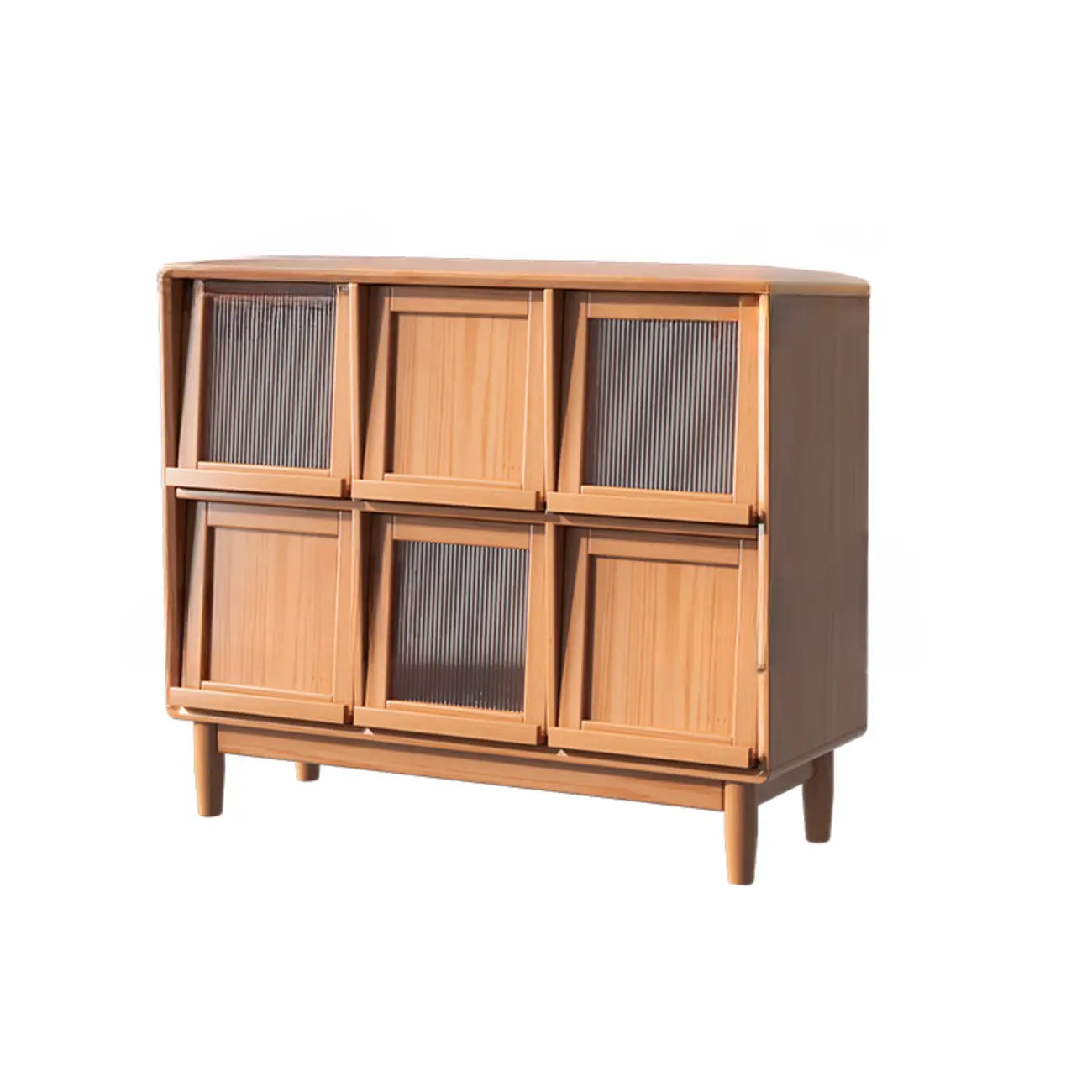 Bibliothèque horizontale rectangulaire en bois à abattant avec portes