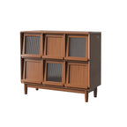 Bibliothèque horizontale rectangulaire en bois à abattant avec portes
