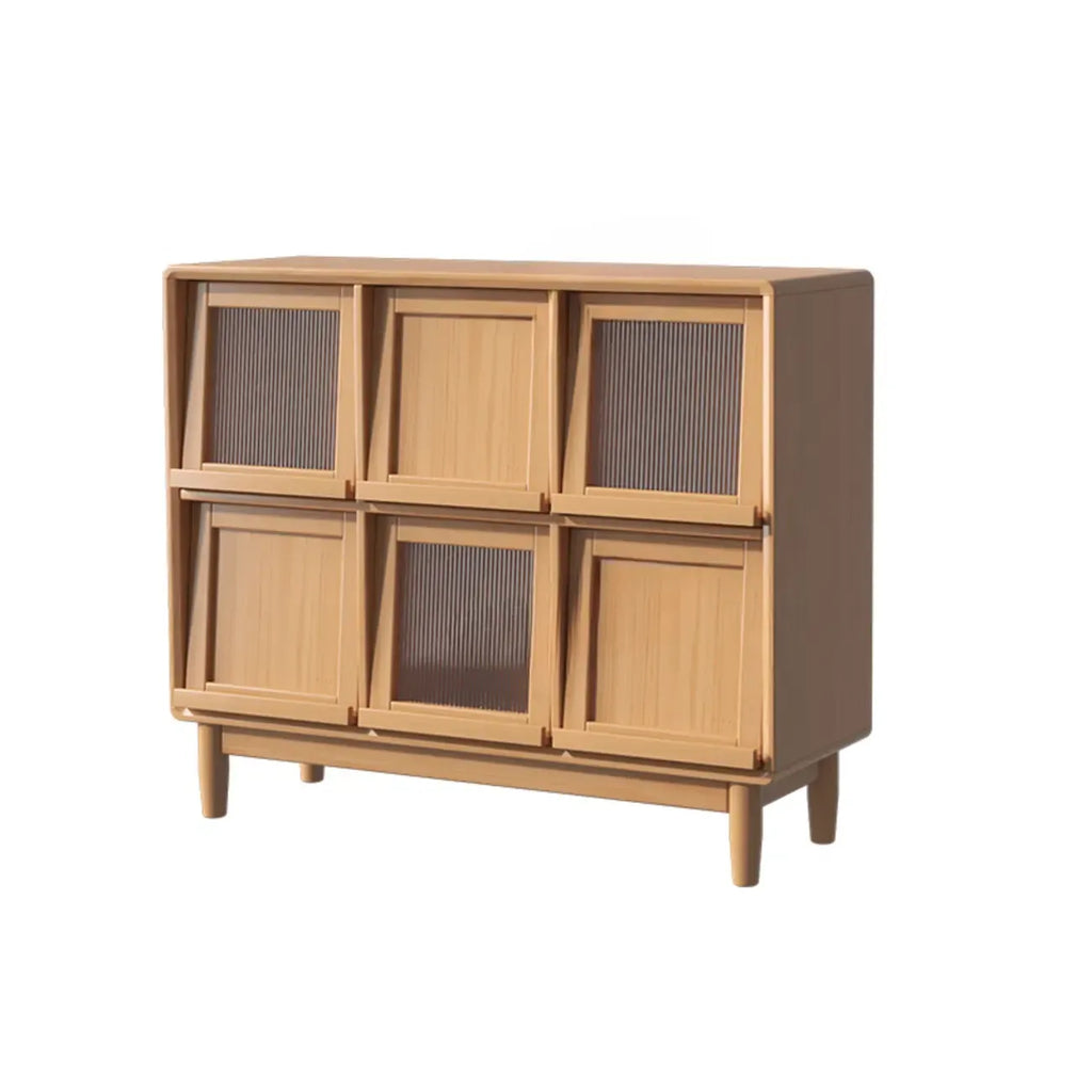 Bibliothèque horizontale rectangulaire en bois à abattant avec portes
