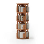 Bibliothèque cylindrique en bois, mobile et pivotante à 360°, avec tiroir