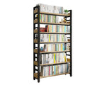 Bibliothèque autoportante simple à plusieurs niveaux en bois avec cadre en acier