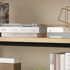 Bibliothèque autoportante simple à plusieurs niveaux en bois avec cadre en acier