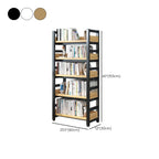 Bibliothèque autoportante simple à plusieurs niveaux en bois avec cadre en acier