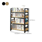 Bibliothèque autoportante simple à plusieurs niveaux en bois avec cadre en acier