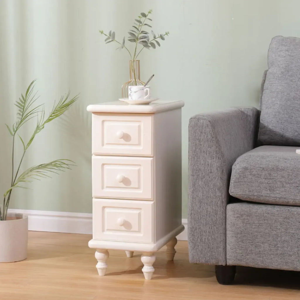 Table de chevet Art Déco avec plateau en bois, 3 tiroirs et pieds