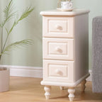 Table de chevet Art Déco avec plateau en bois, 3 tiroirs et pieds