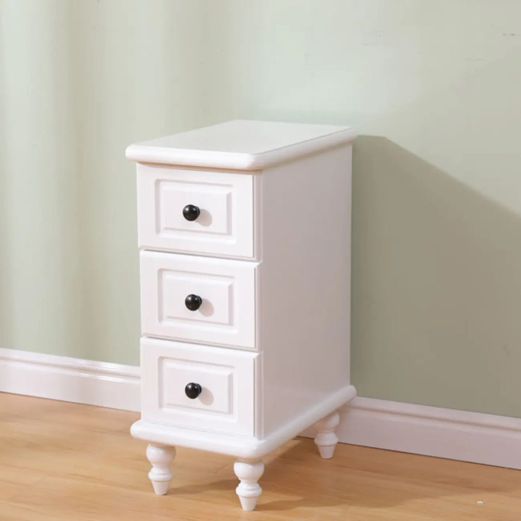 Table de chevet Art Déco avec plateau en bois, 3 tiroirs et pieds