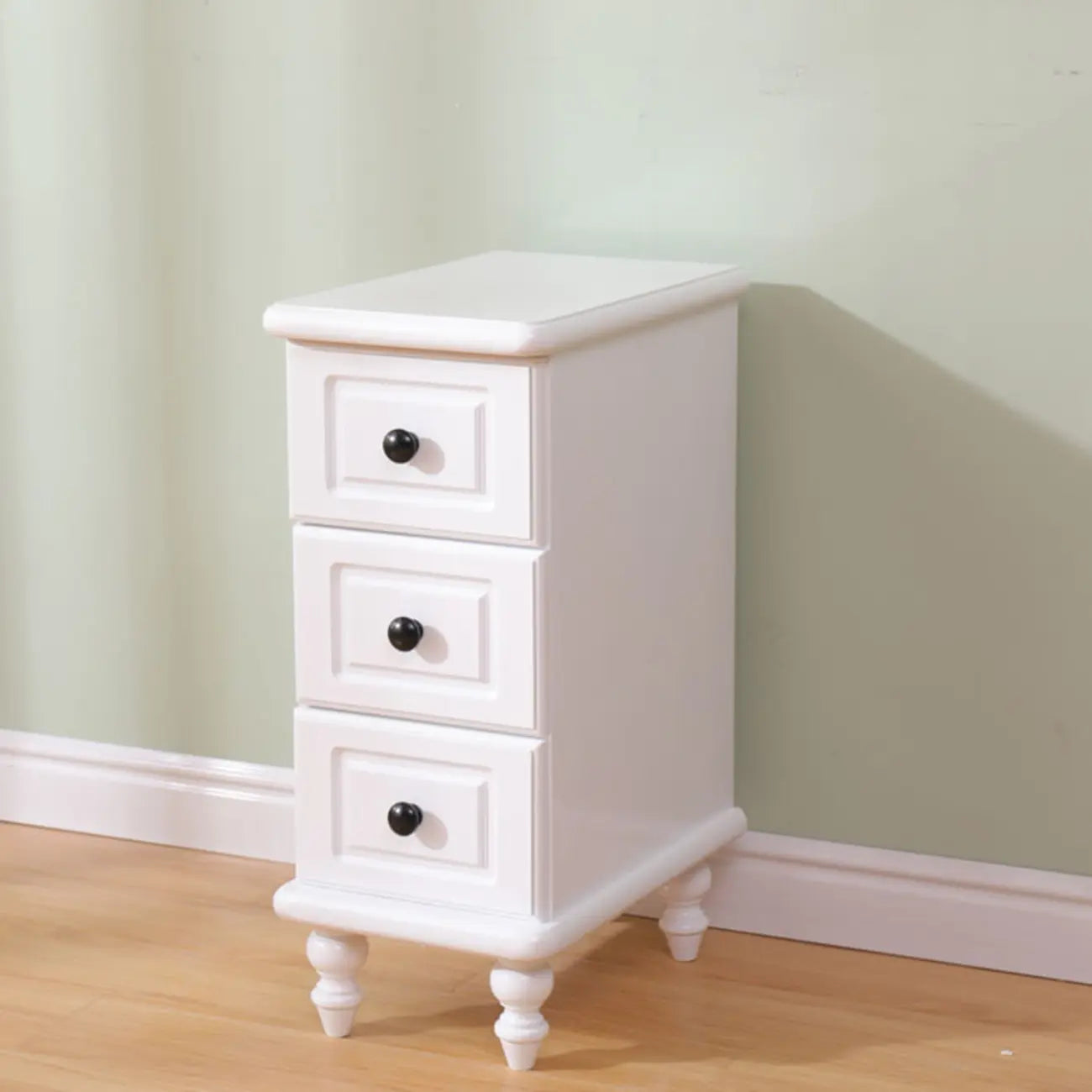 Table de chevet Art Déco avec plateau en bois, 3 tiroirs et pieds