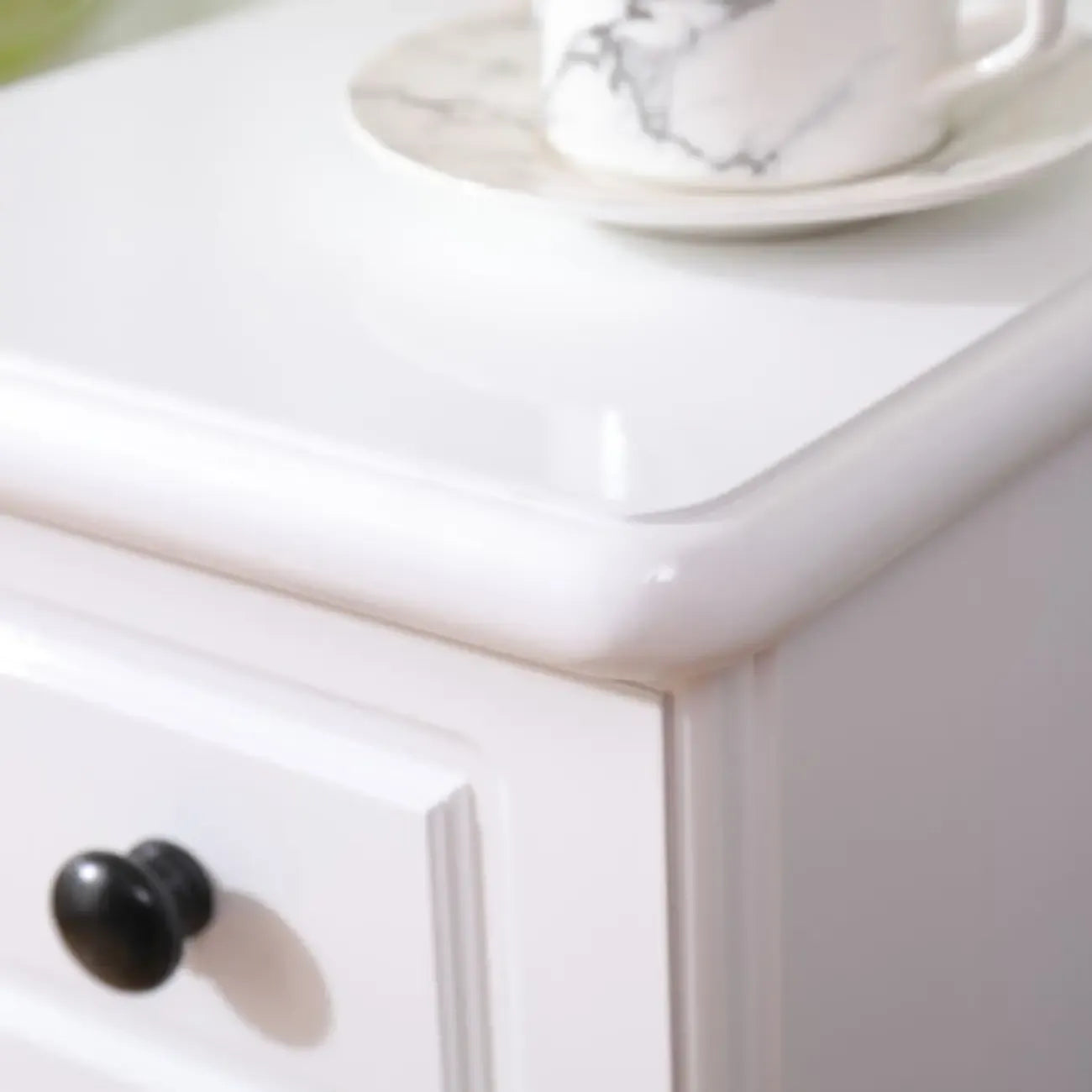 Table de chevet Art Déco avec plateau en bois, 3 tiroirs et pieds