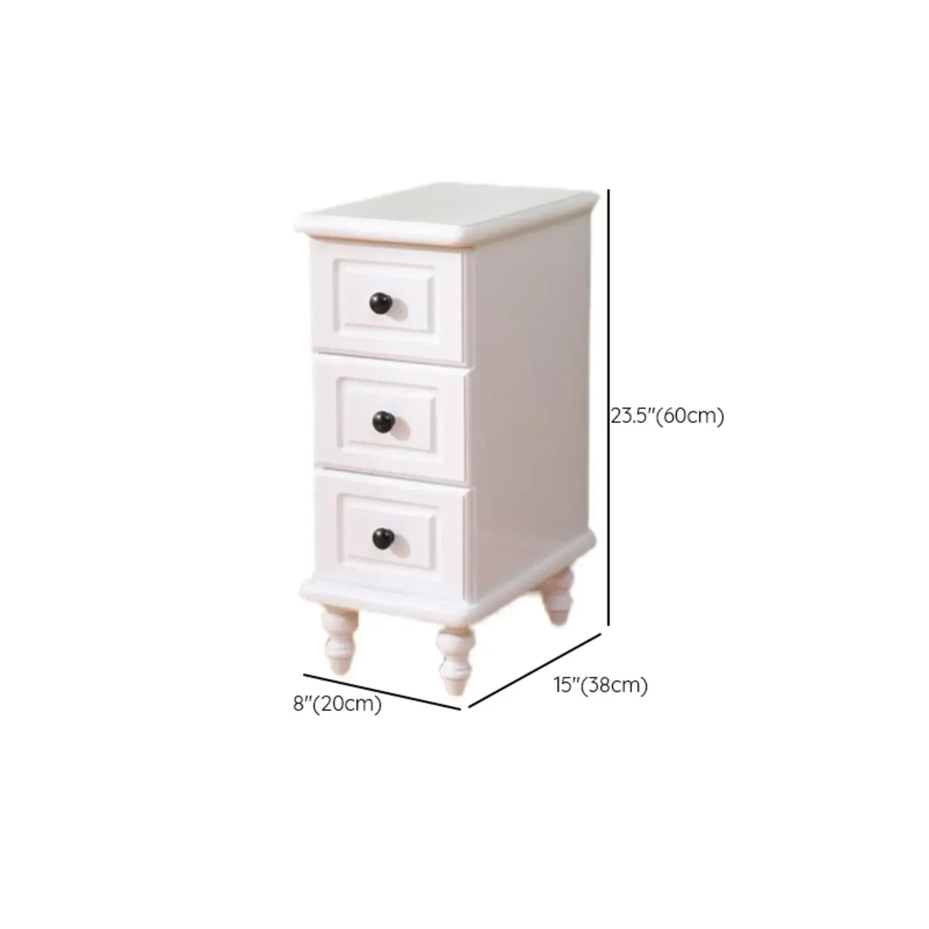 Table de chevet Art Déco avec plateau en bois, 3 tiroirs et pieds