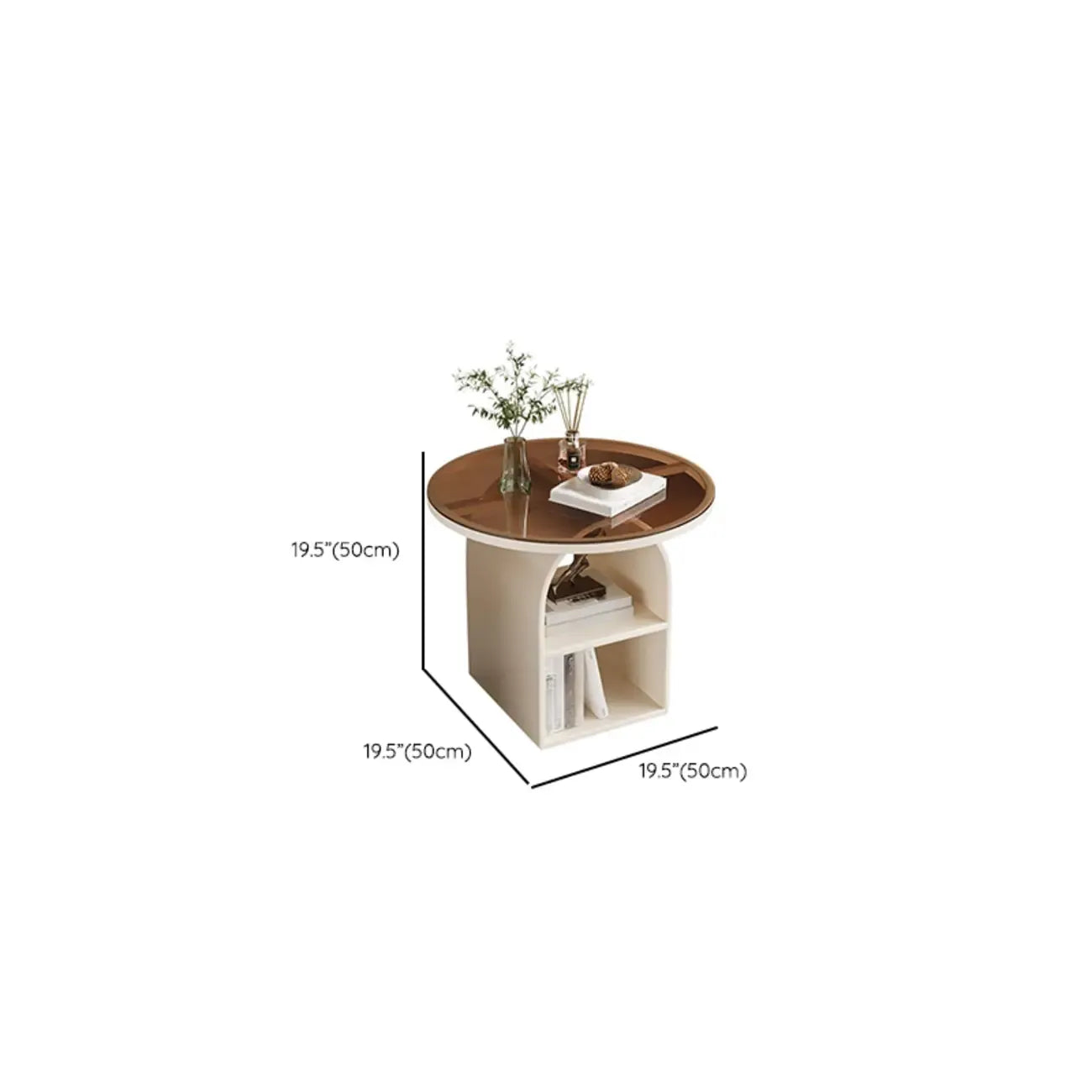 Table d'appoint moderne à trois niveaux en pierre frittée blanche à géométrie géométrique