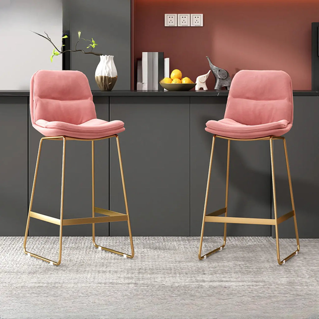 Tabourets de bar de comptoir Glam Sled revêtus de tissu