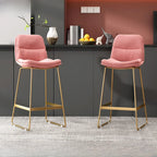Tabourets de bar de comptoir Glam Sled revêtus de tissu