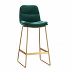 Tabourets de bar de comptoir Glam Sled revêtus de tissu