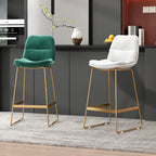 Tabourets de bar de comptoir Glam Sled revêtus de tissu