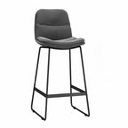 Tabourets de bar de comptoir Glam Sled revêtus de tissu