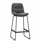Tabourets de bar de comptoir Glam Sled revêtus de tissu