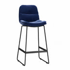 Tabourets de bar de comptoir Glam Sled revêtus de tissu