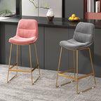 Tabourets de bar de comptoir Glam Sled revêtus de tissu