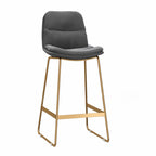 Tabourets de bar de comptoir Glam Sled revêtus de tissu