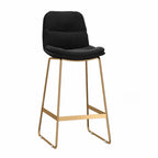 Tabourets de bar de comptoir Glam Sled revêtus de tissu