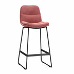 Tabourets de bar de comptoir Glam Sled revêtus de tissu