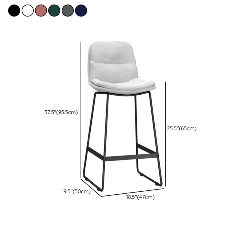 Tabourets de bar de comptoir Glam Sled revêtus de tissu