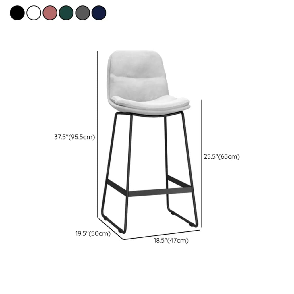 Tabourets de bar de comptoir Glam Sled revêtus de tissu