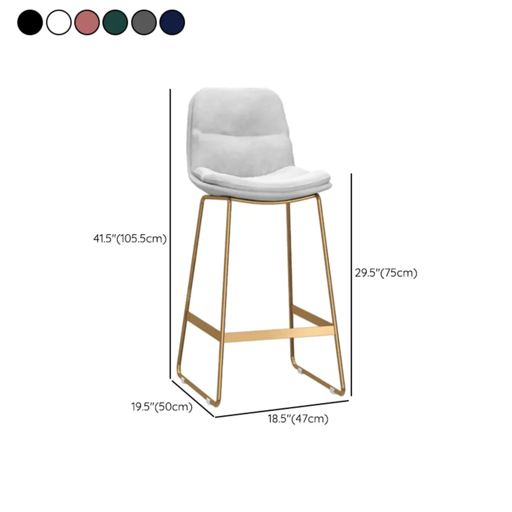 Tabourets de bar de comptoir Glam Sled revêtus de tissu