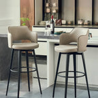 Tabourets de bar pivotants à assise baquet rembourrée, style moderne du milieu du siècle