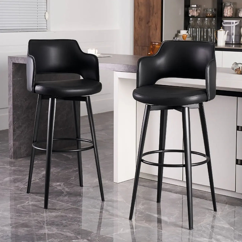 Tabourets de bar pivotants à assise baquet rembourrée, style moderne du milieu du siècle
