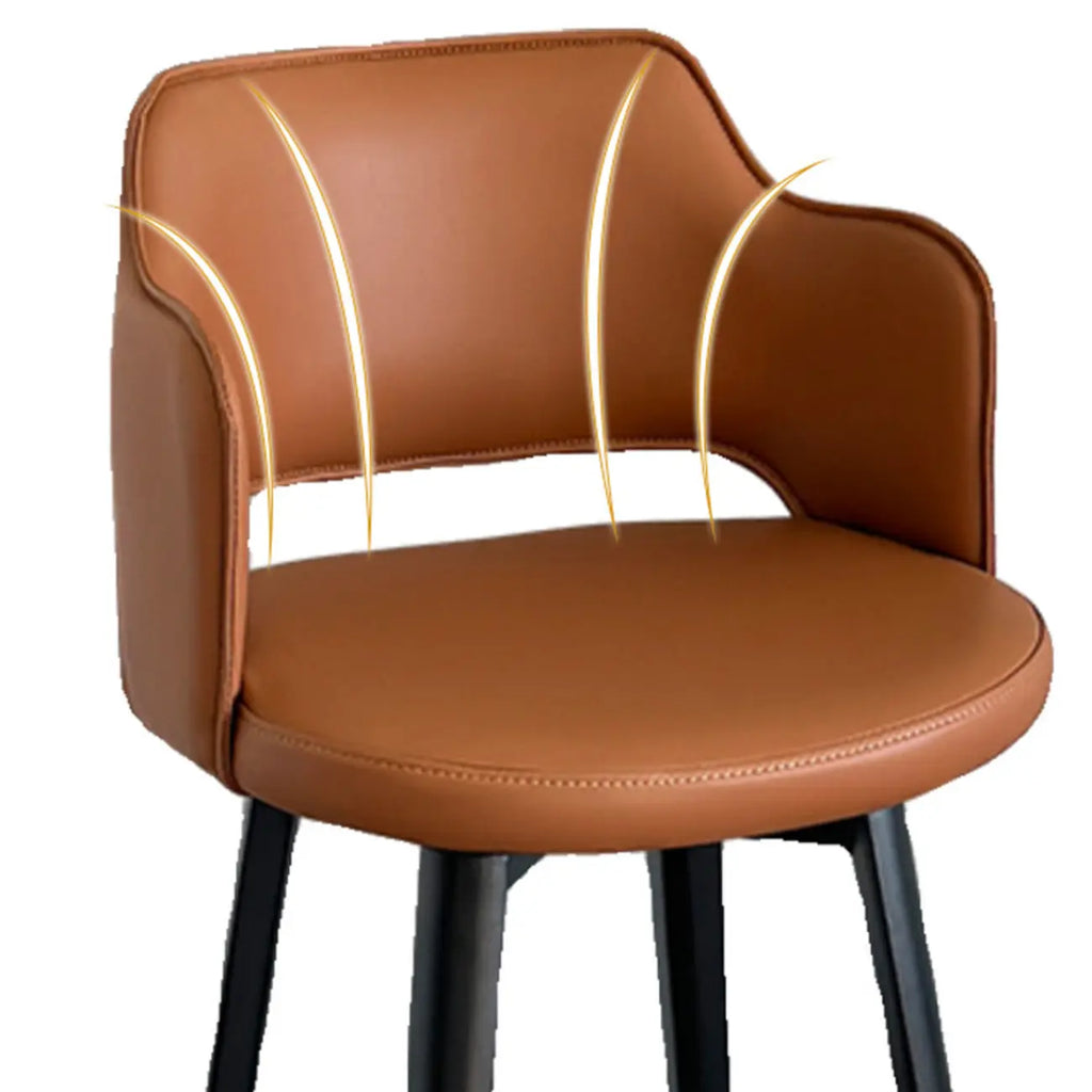 Tabourets de bar pivotants à assise baquet rembourrée, style moderne du milieu du siècle