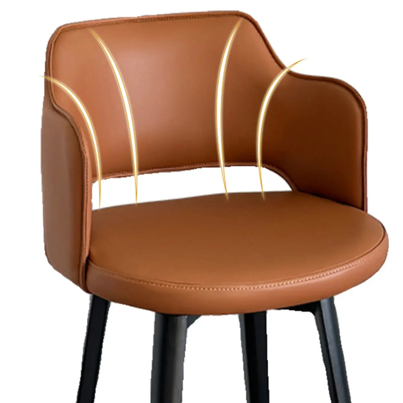 Tabourets de bar pivotants à assise baquet rembourrée, style moderne du milieu du siècle