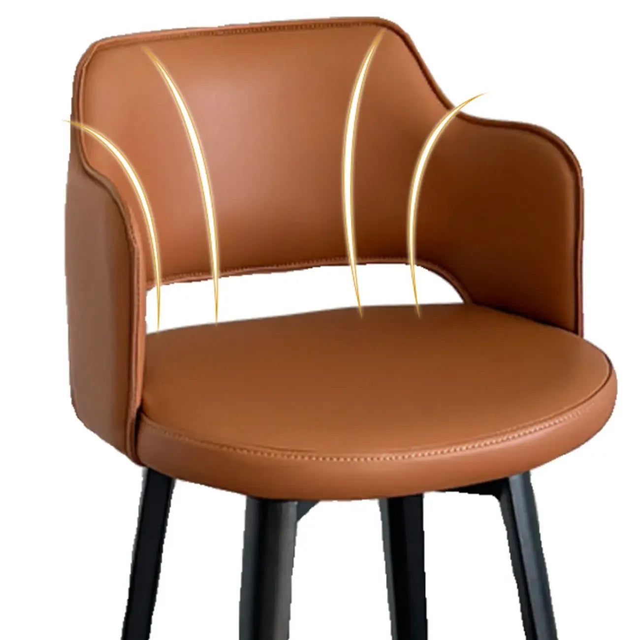 Tabourets de bar pivotants à assise baquet rembourrée, style moderne du milieu du siècle