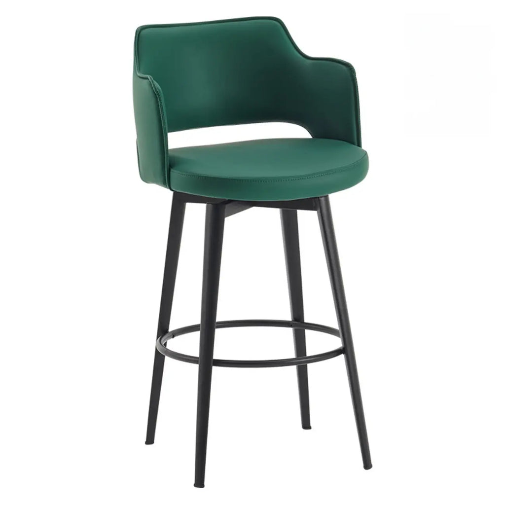 Tabourets de bar pivotants à assise baquet rembourrée, style moderne du milieu du siècle