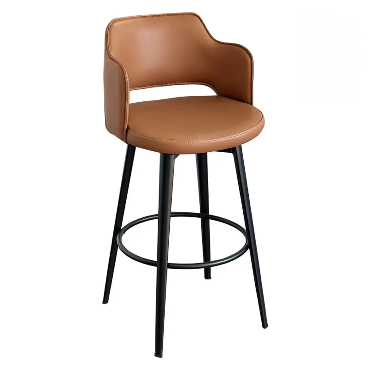 Tabourets de bar pivotants à assise baquet rembourrée, style moderne du milieu du siècle