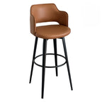 Tabourets de bar pivotants à assise baquet rembourrée, style moderne du milieu du siècle