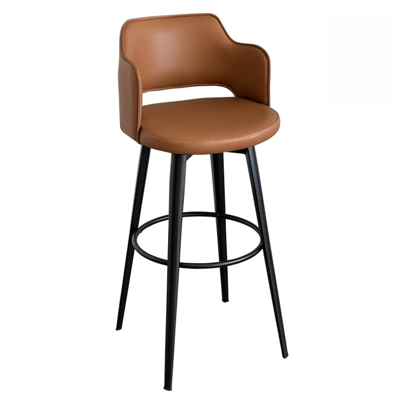 Tabourets de bar pivotants à assise baquet rembourrée, style moderne du milieu du siècle