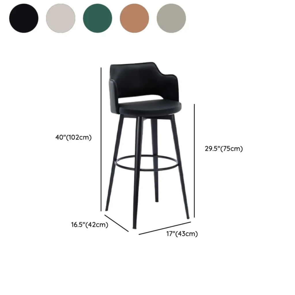 Tabourets de bar pivotants à assise baquet rembourrée, style moderne du milieu du siècle