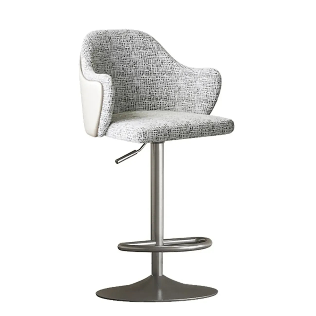 Tabouret de bar minimaliste en tissu rembourré avec accoudoirs