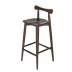 Tabourets de bar minimalistes en bois noir avec dossier