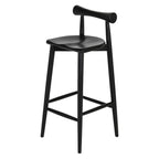 Tabourets de bar minimalistes en bois noir avec dossier