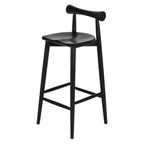 Tabourets de bar minimalistes en bois noir avec dossier