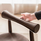 Tabourets de bar minimalistes en bois noir avec dossier