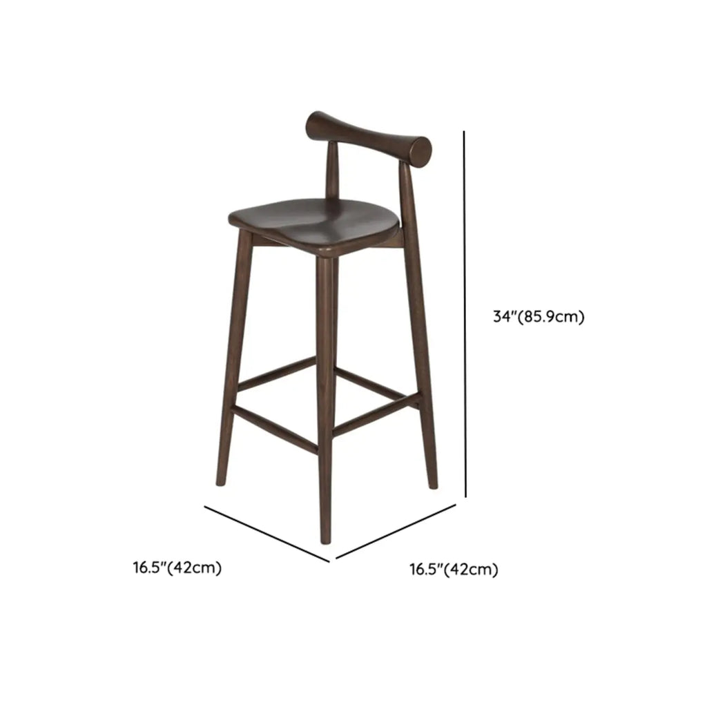 Tabourets de bar minimalistes en bois noir avec dossier
