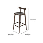 Tabourets de bar minimalistes en bois noir avec dossier