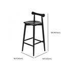 Tabourets de bar minimalistes en bois noir avec dossier