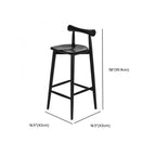 Tabourets de bar minimalistes en bois noir avec dossier